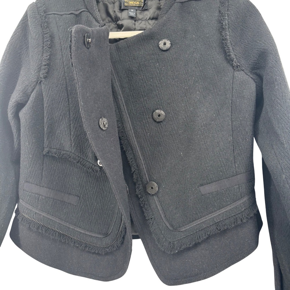 Anthropologie x Greylin Womens Black Asymmetrical Fringe Moto Jacket
Size M - Picture 4 of 11